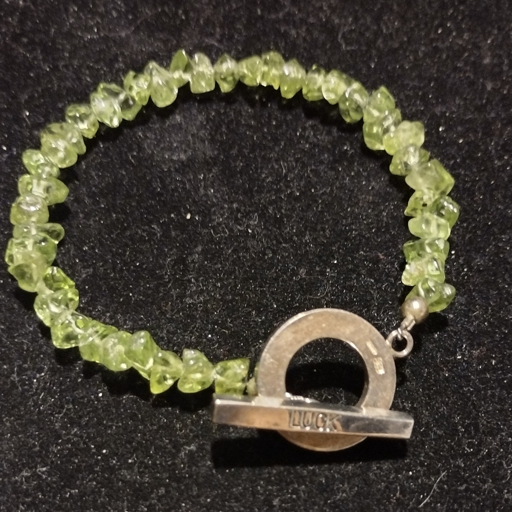 Authentic peridot and sterling Luck brand bracelet